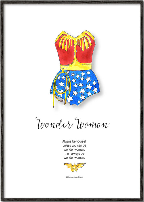 Ilustração Wonder Woman em aguarela