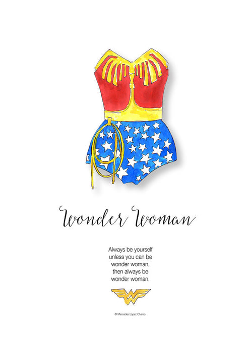 Ilustração Wonder Woman em aguarela