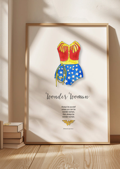 Ilustração Wonder Woman em aguarela