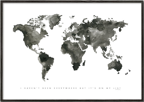 Poster de cidades em aquarela monocromática