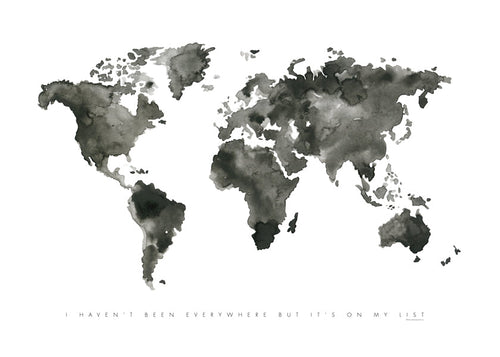 Poster de cidades em aquarela monocromática