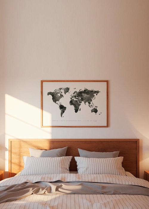 Poster de cidades em aquarela monocromática