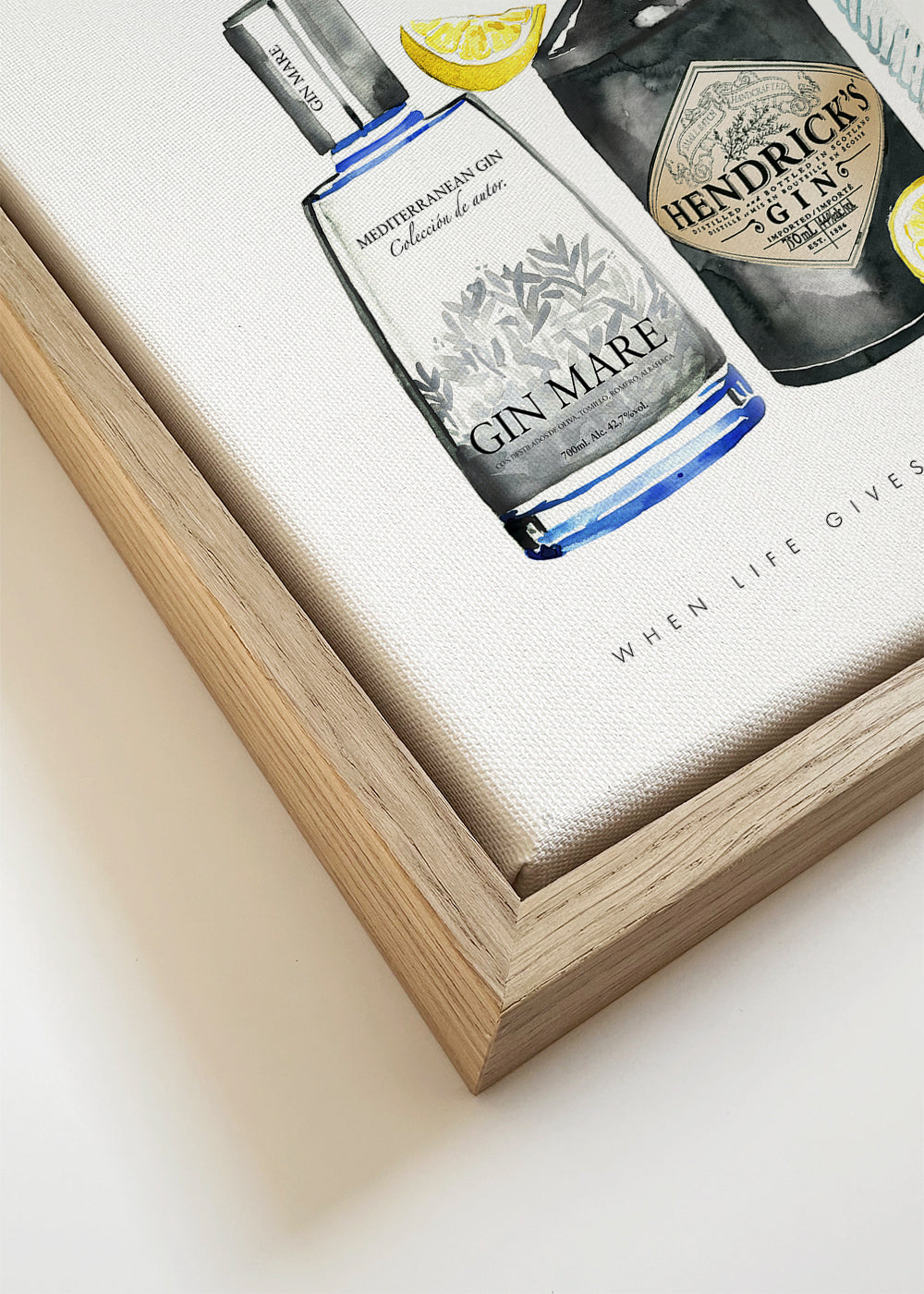 Arte para cozinha com gin e limões