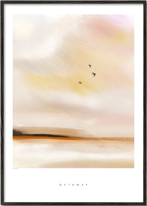 Arte para paisagem: costa em tons pastel