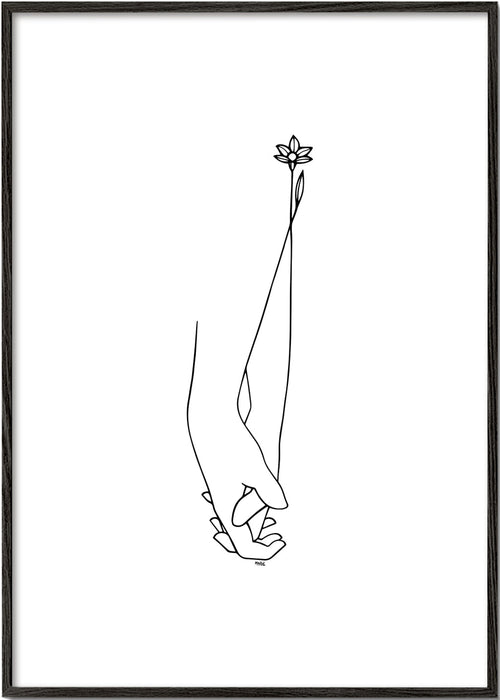 Ilustração minimalista de mãos entrelaçadas