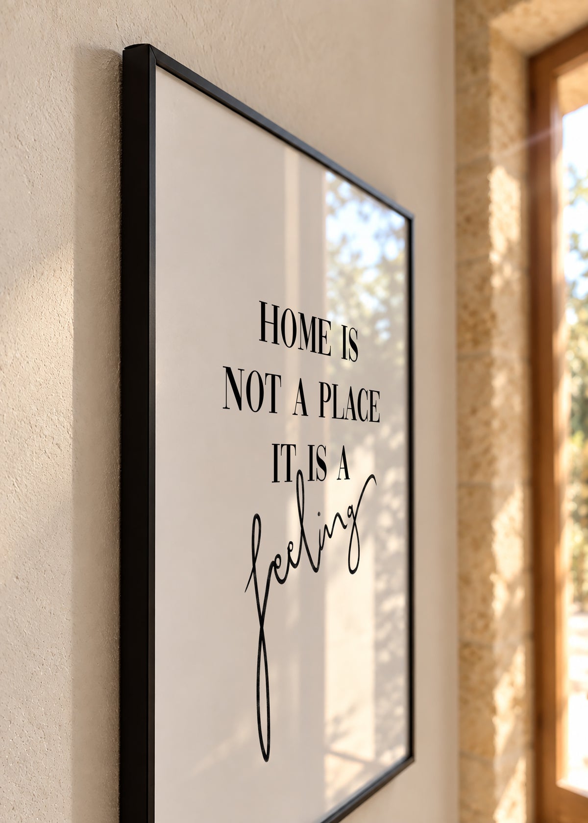 Home is a feeling - Framed poster detail