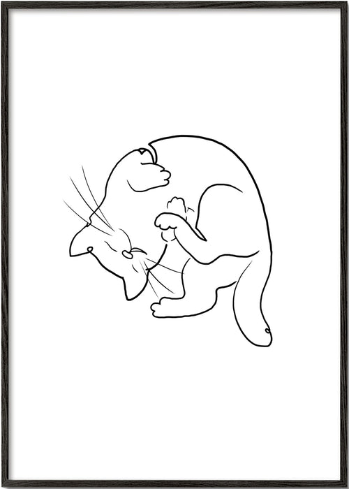 Quadro gato desenho linear