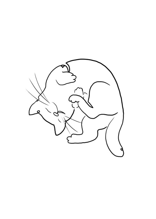 Quadro gato desenho linear