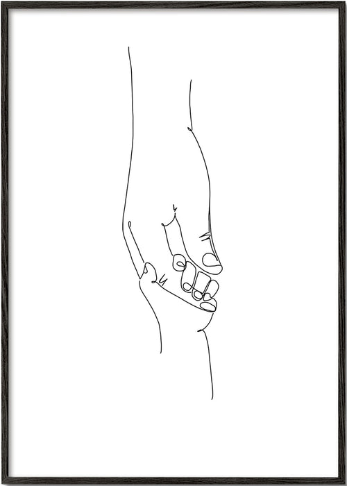 Ilustração line art mãos de bebé