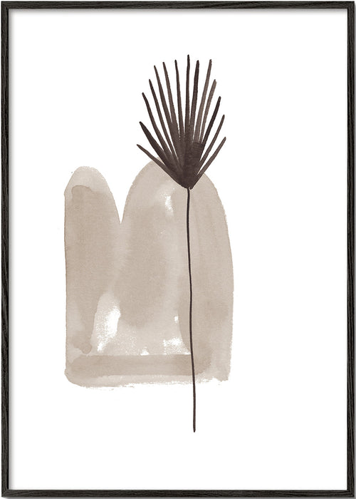 Estampa botânica: folha minimal em aquarela