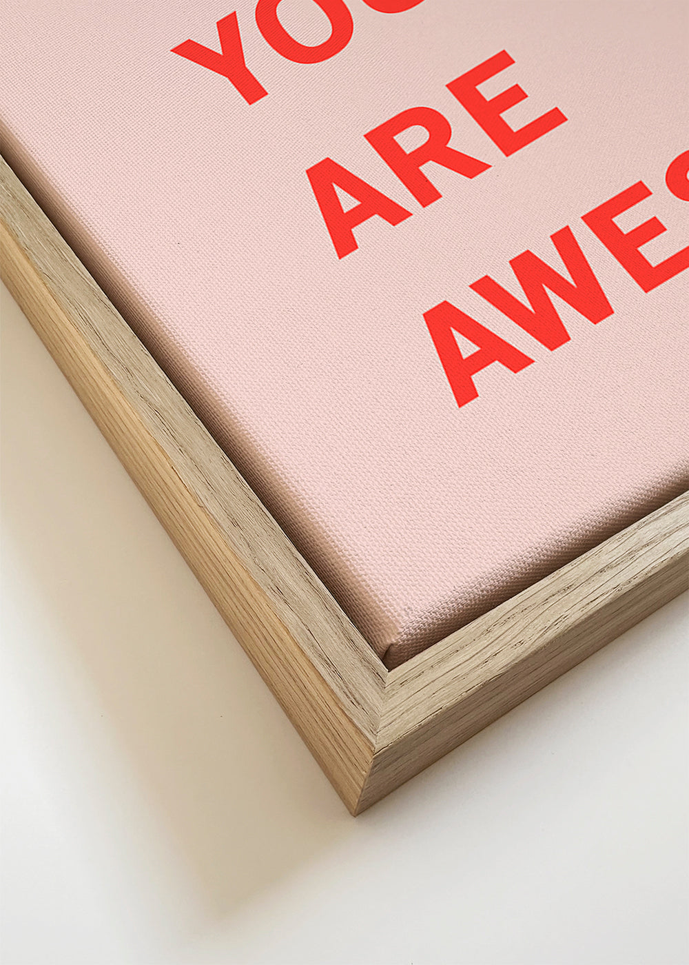 Quadro tipográfico rosa minimal 'You are awesome'