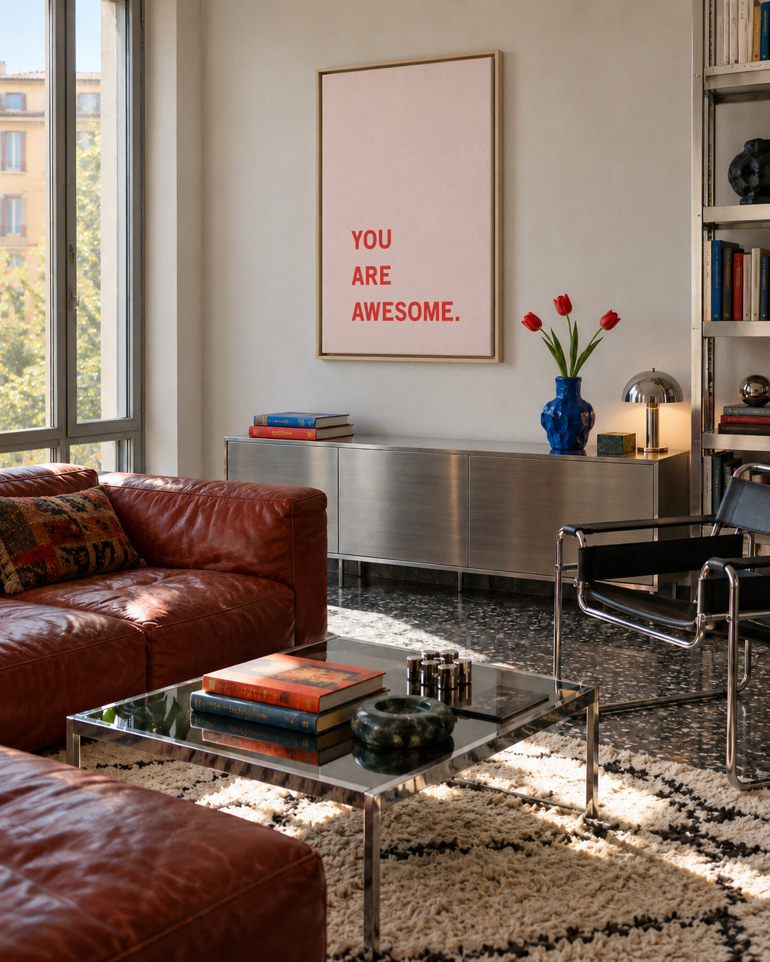 You are awesome! - Framed canvas in an interior