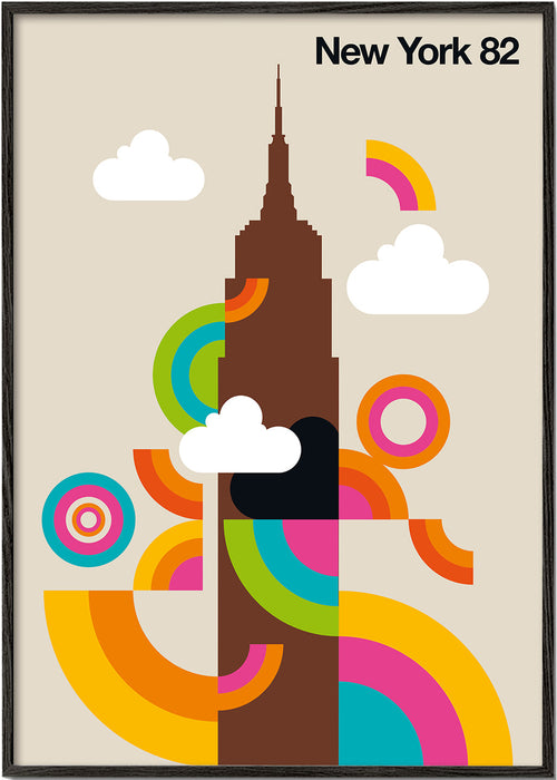 Quadro de viagem New York 82 estilo vintage