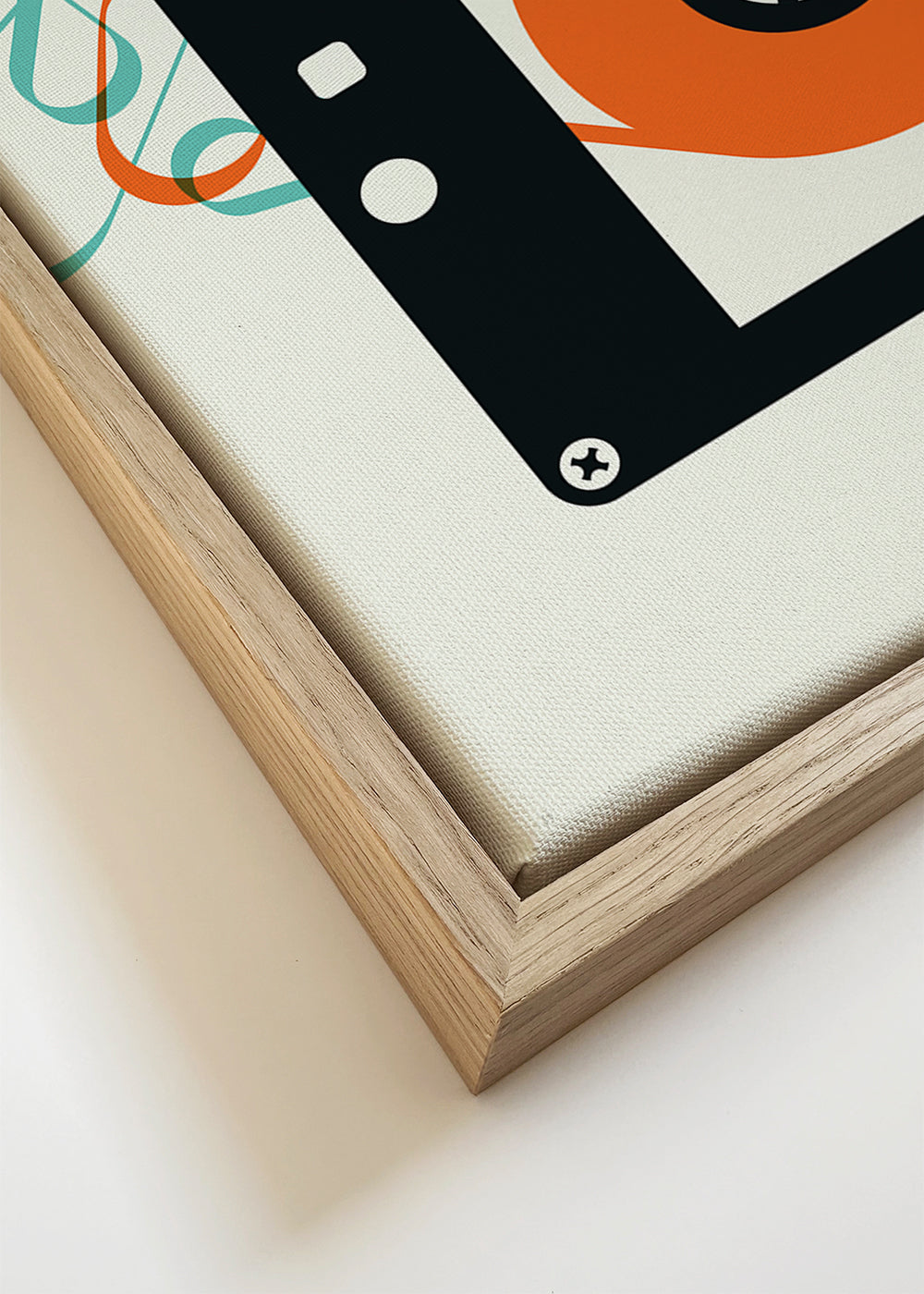 Quadro vintage Mixtape cassete ilustrada