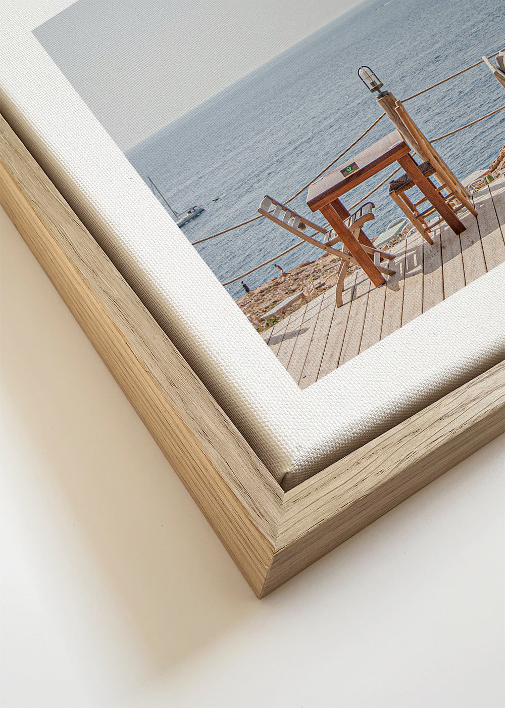 Quadro paisagem: varanda à beira-mar