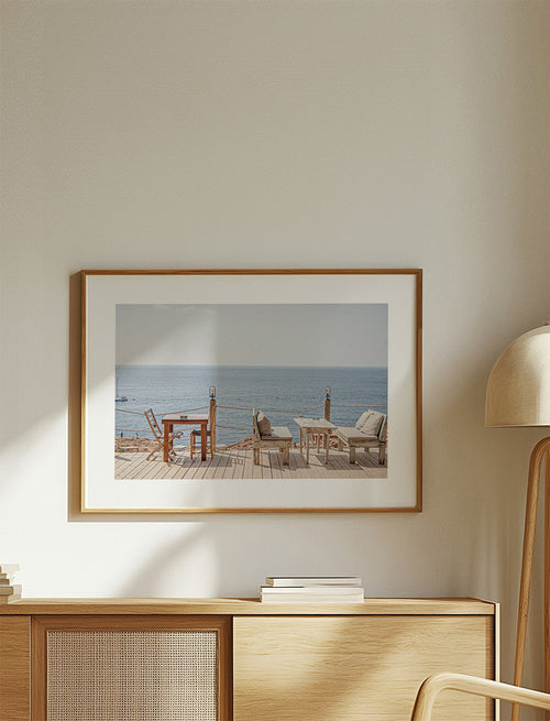 Quadro paisagem: varanda à beira-mar