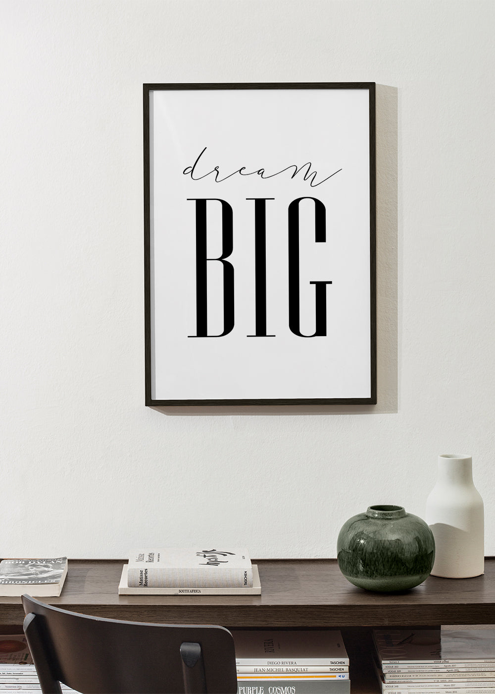 Estampa tipográfica minimalista com mensagem forte