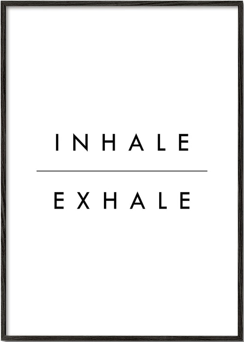 Quadro minimalista tipográfico Inhale Exhale