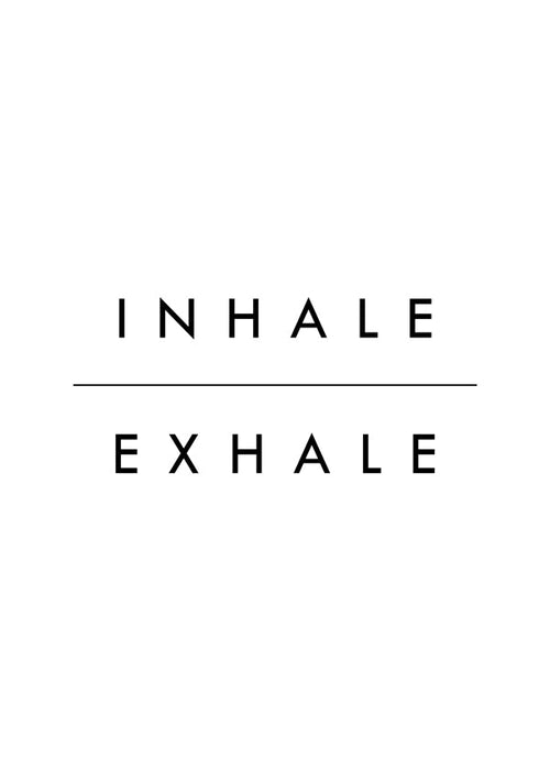 Quadro minimalista tipográfico Inhale Exhale