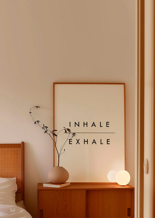 Quadro minimalista tipográfico Inhale Exhale