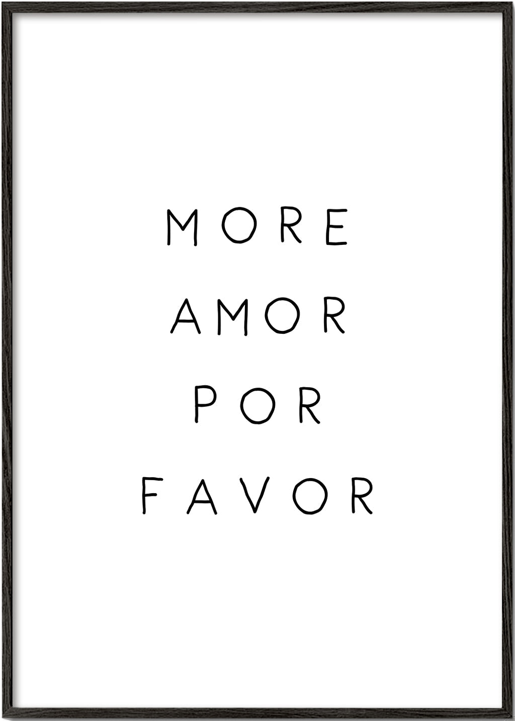 Quadro preto e branco com frase tipográfica central