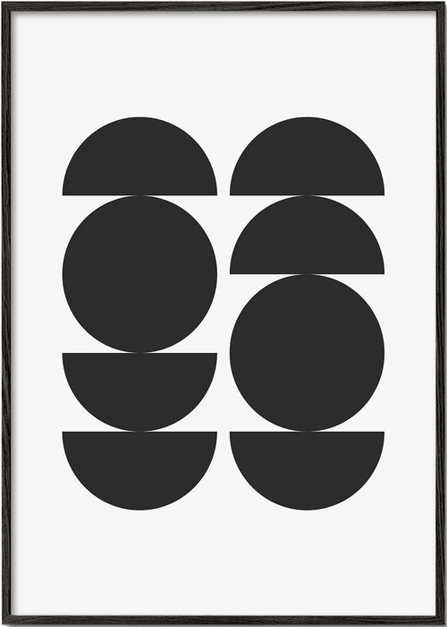 Quadro geométrico minimal com círculos e semicírculos