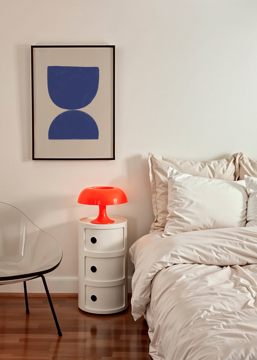 Rumi Blue - Framed poster in an interior