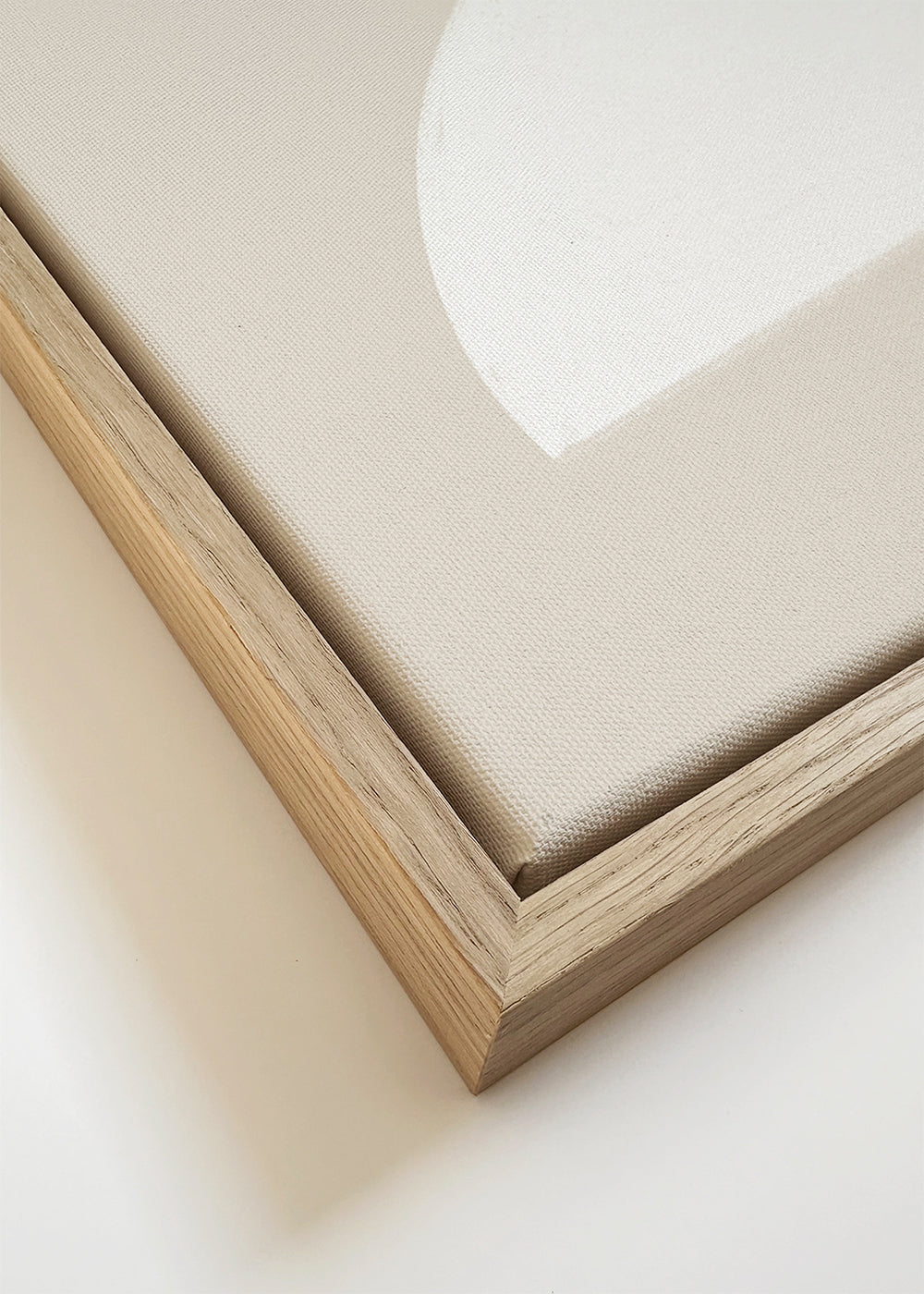 Quadro minimalista duas formas brancas sobre bege