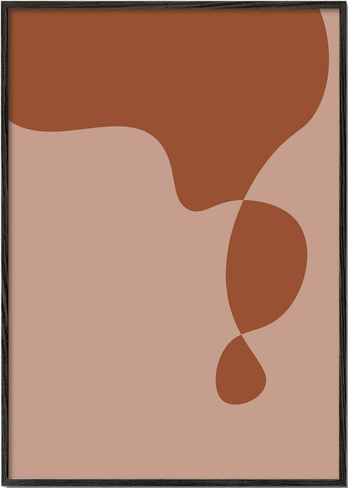 Obra abstrata orgânica em tons terra