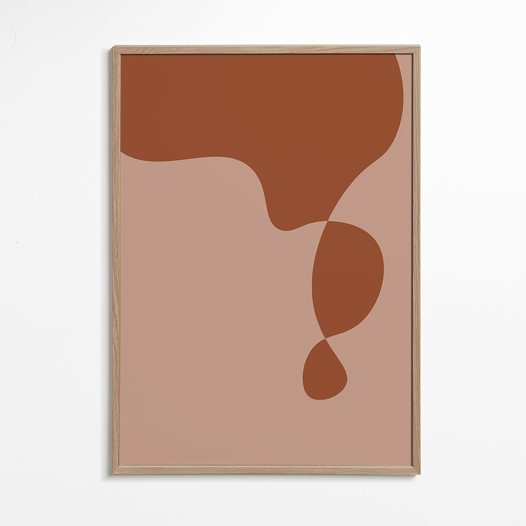Obra abstrata orgânica em tons terra