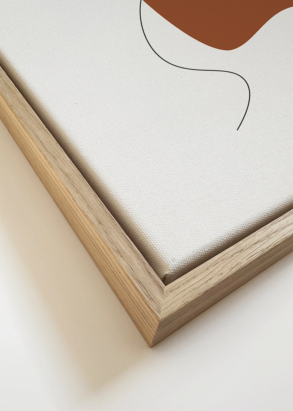 Arte abstrata com forma terrosa e traço linear