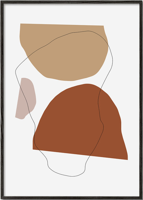 Arte abstrata terracota e bege