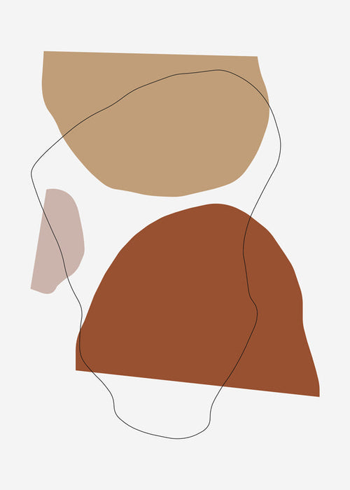 Arte abstrata terracota e bege