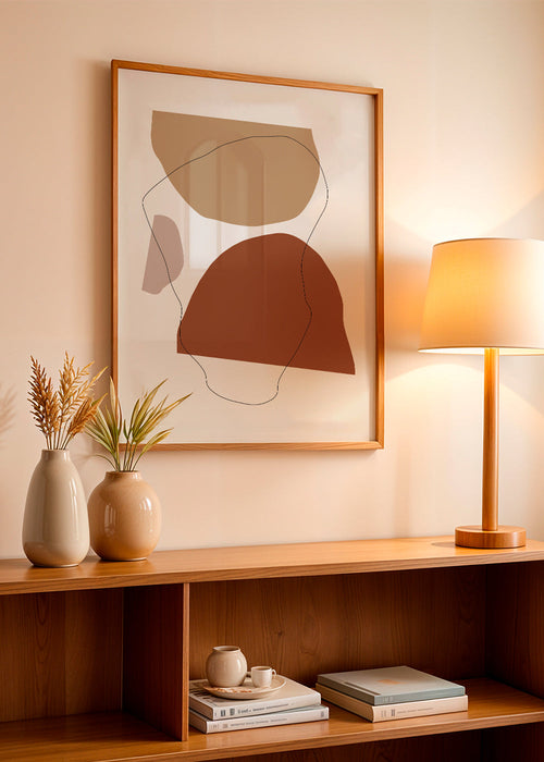 Arte abstrata terracota e bege