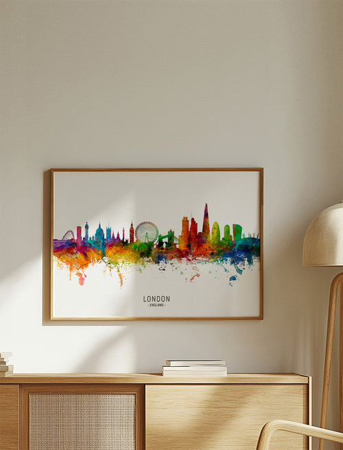 Arte para cidade: Skyline de Londres multicolor