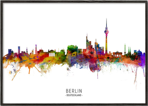 Quadro de viagem Berlim skyline aquarela multicolor
