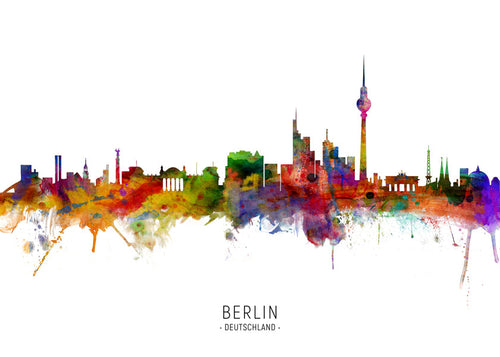 Quadro de viagem Berlim skyline aquarela multicolor