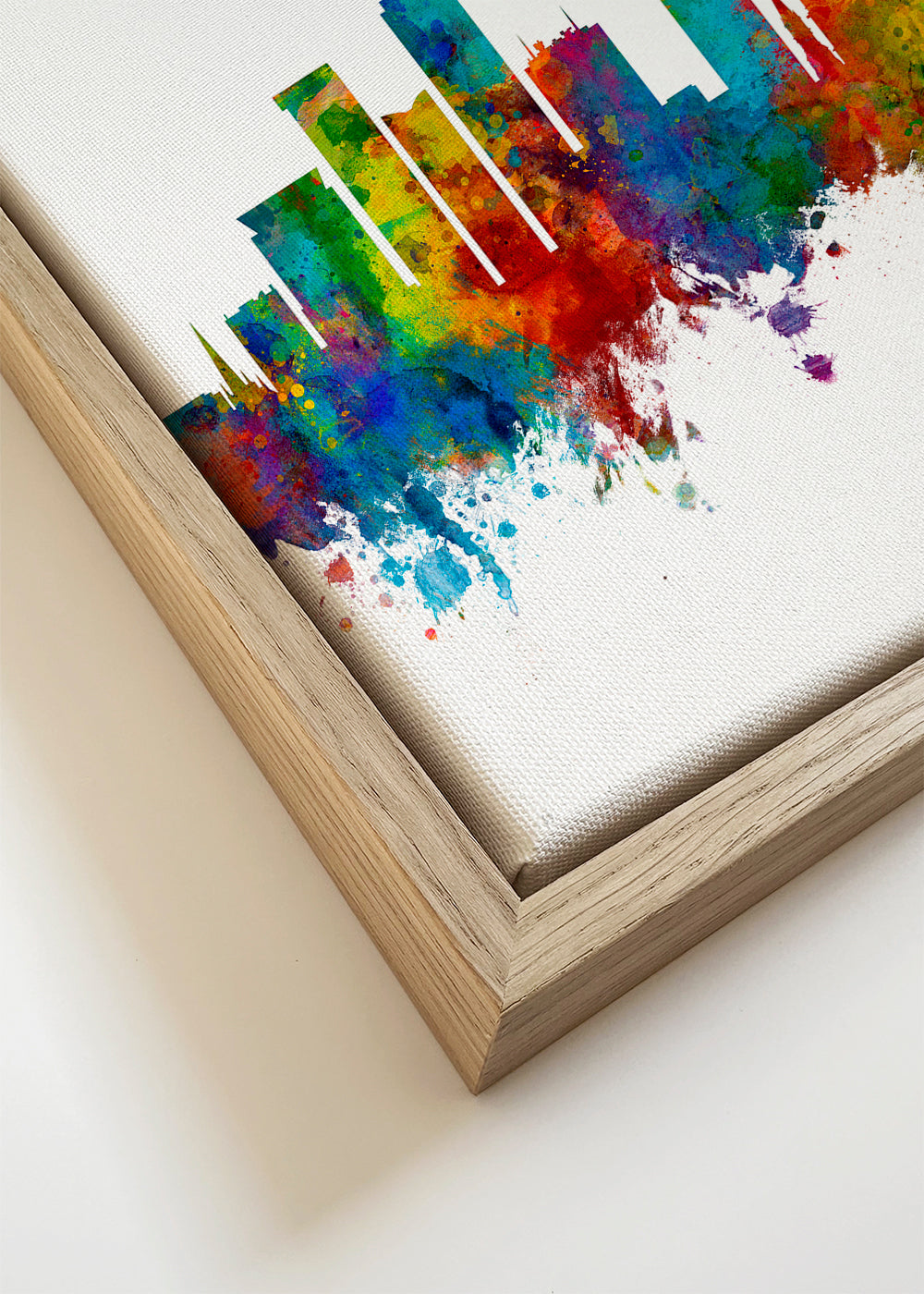 Quadro de cidade Birmingham aquarela multicolor