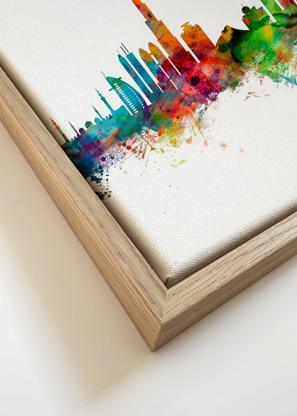 Quadro de cidades Dubai skyline em aquarela