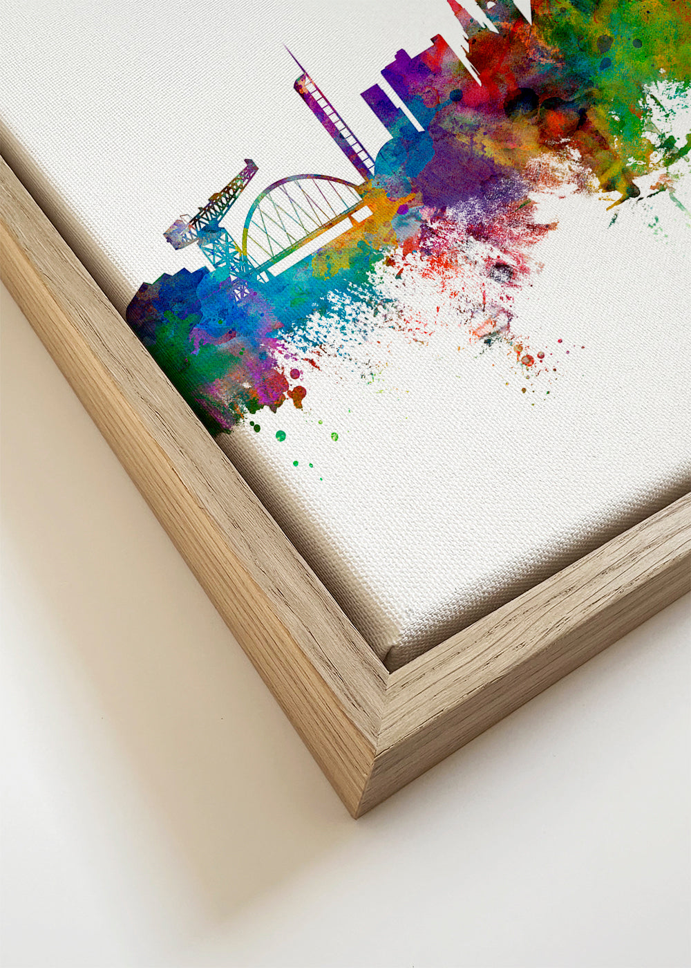 Poster de cidades Glasgow skyline aquarela