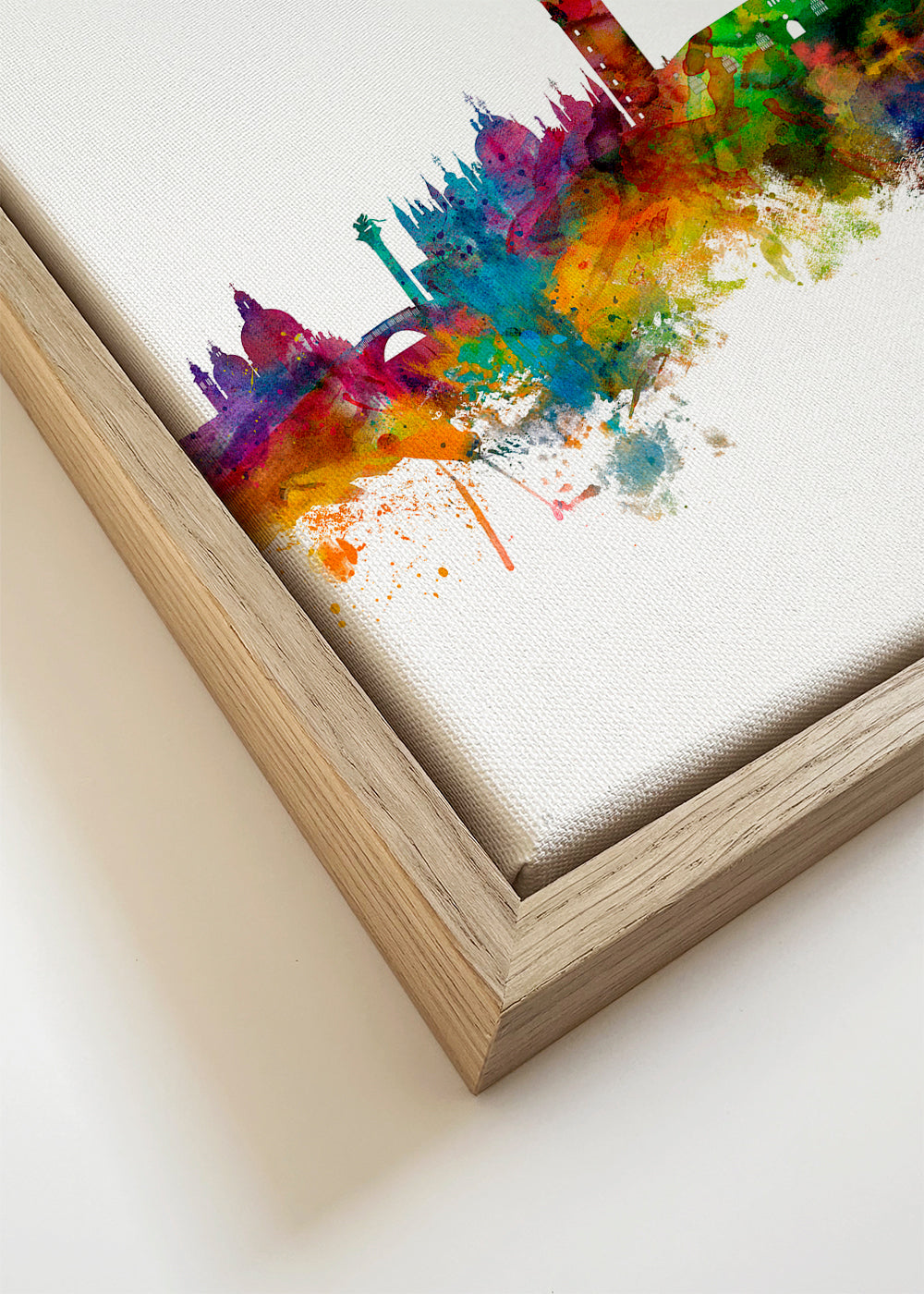 Arte para cozinha: Skyline de Veneza em aquarela multicolorida