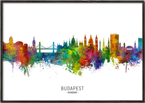 Budapeste skyline em aquarela