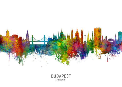 Budapeste skyline em aquarela