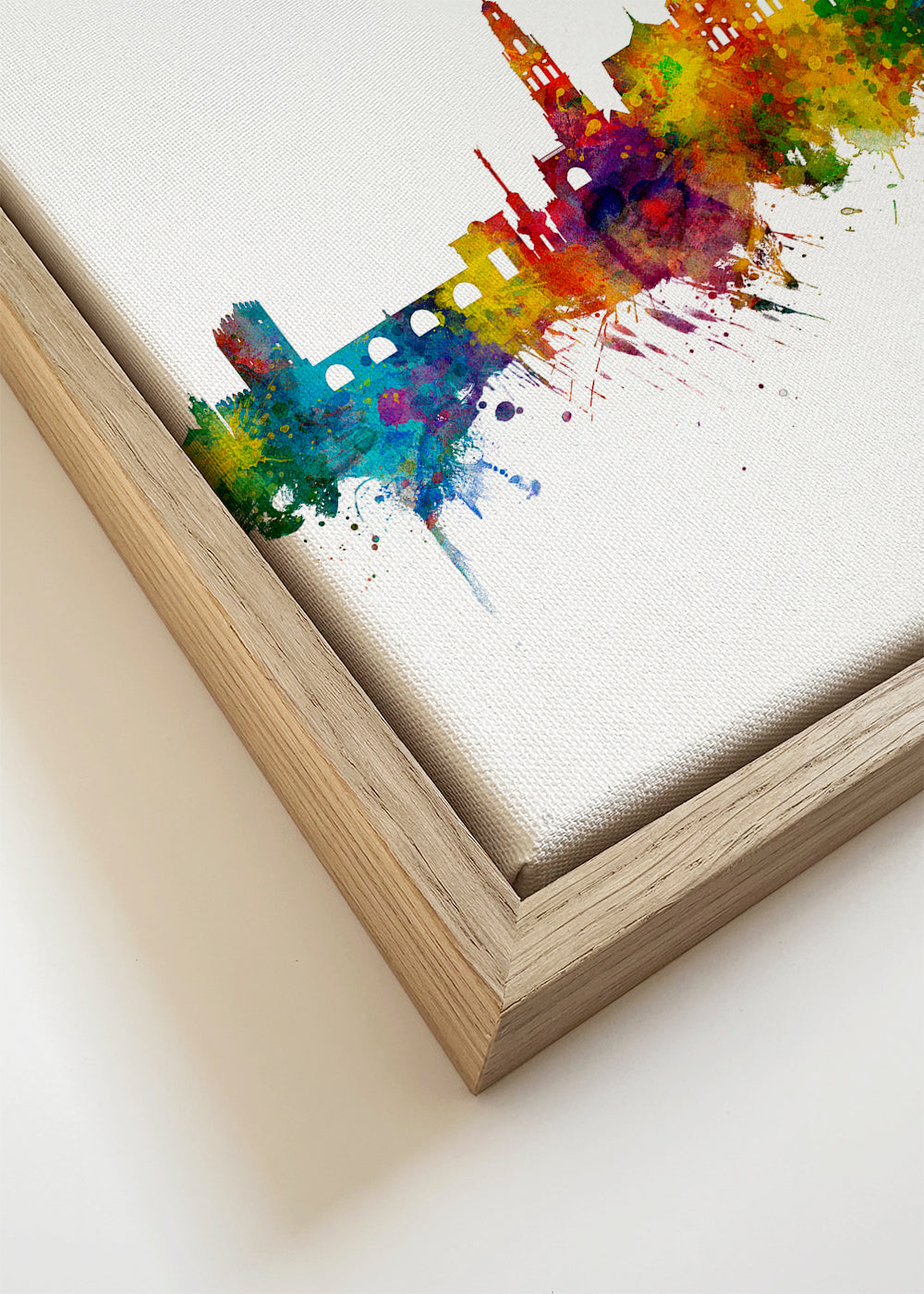 Arte para cozinha Skyline de Córdoba em aquarela multicolor