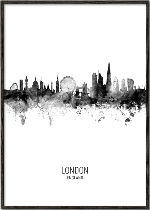 Poster de viagem Londres skyline em tinta