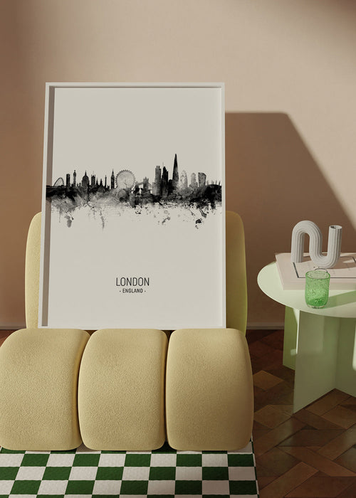 Poster de viagem Londres skyline em tinta