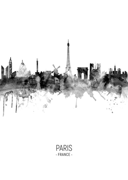 Arte para cozinha: Skyline de Paris em tinta