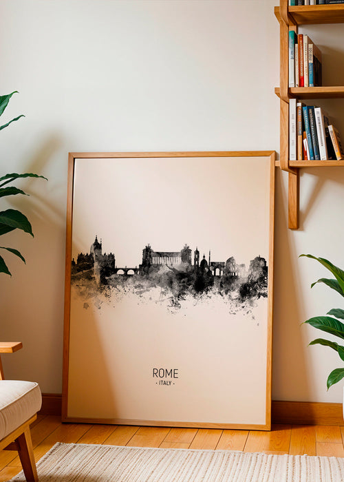 Quadro de viagem Skyline de Roma em tinta