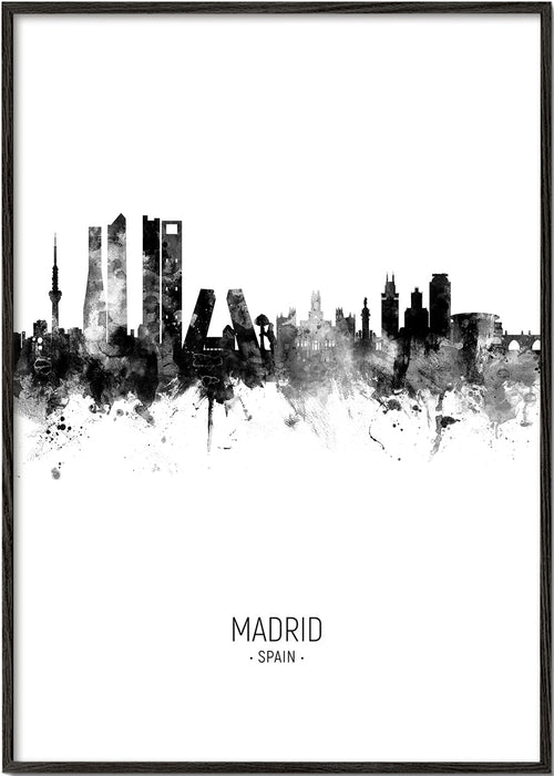 Quadro de cidades Madrid skyline em tinta