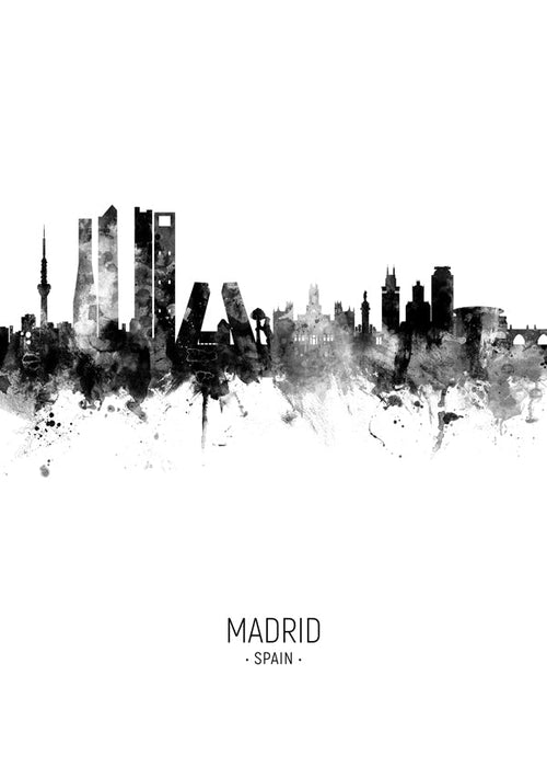Quadro de cidades Madrid skyline em tinta
